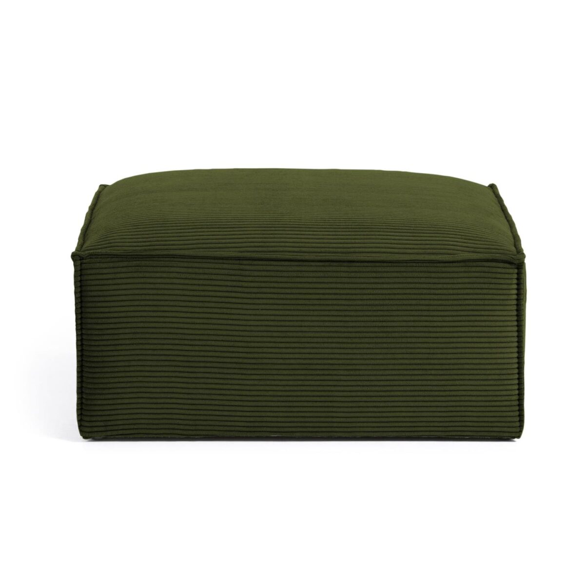 Kave Home Blok-voetenbankje in dik groen ribfluweel 90 x 74 cm FSC Mix Credit - Afbeelding 3