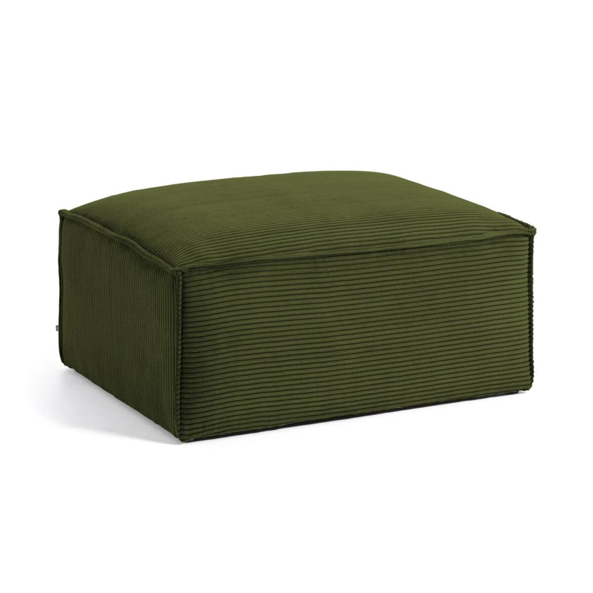 Kave Home Blok-voetenbankje in dik groen ribfluweel 90 x 74 cm FSC Mix Credit - Afbeelding 4