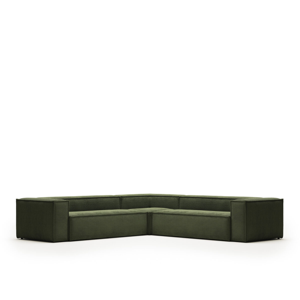 Kave Home Blok 6-zitshoekbank in dik groen ribfluweel 320 x 320 cm FSC Mix Credit - Afbeelding 4