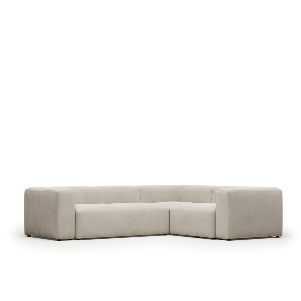 Kave Home Blok 3-zitshoekbank in beige chenille 290 x 230 cm / 230 cm 290 cm FSC Mix Credit