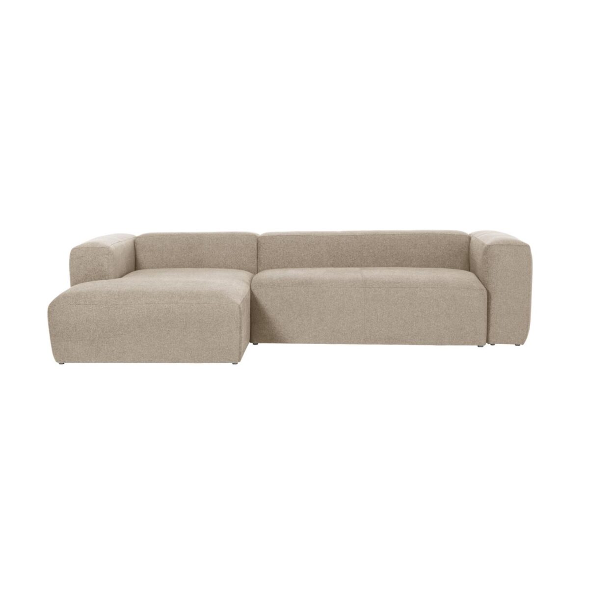 Kave Home Blok 3-zitsbank in beige chenille en met chaise longue links 300 cm FSC Mix Credit - Afbeelding 5