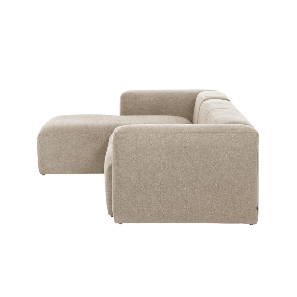 Kave Home Blok 3-zitsbank in beige chenille en met chaise longue links 300 cm FSC Mix Credit - Afbeelding 6