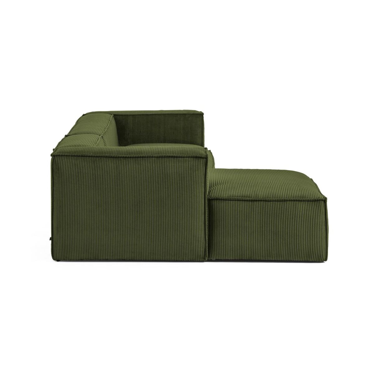 Kave Home Blok 3-zitsbank in dik groen ribfluweel en met chaise longue links 300 cm FSC Mix Credit - Afbeelding 7