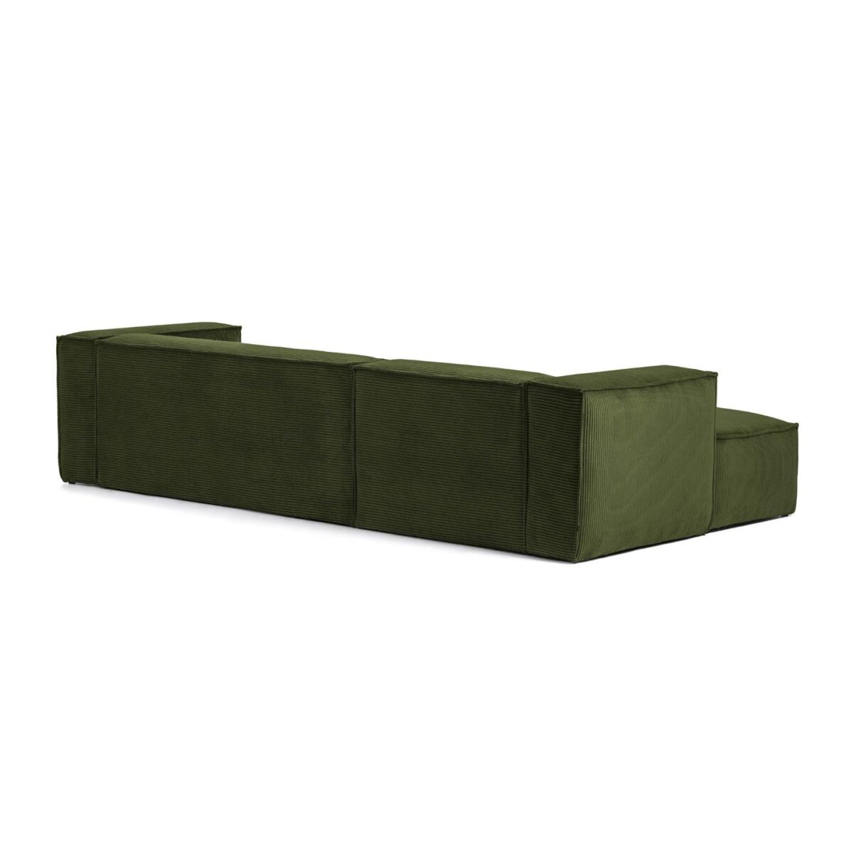 Kave Home Blok 3-zitsbank in dik groen ribfluweel en met chaise longue links 300 cm FSC Mix Credit - Afbeelding 8
