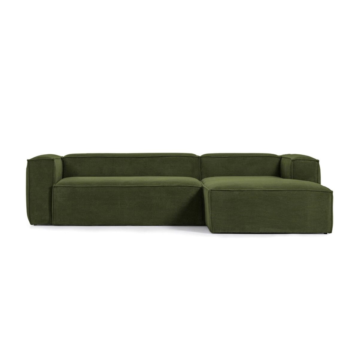 Kave Home Blok 3-zitsbank met dik groen ribfluweel en chaise longue rechts 300 cm FSC Mix Credit - Afbeelding 6