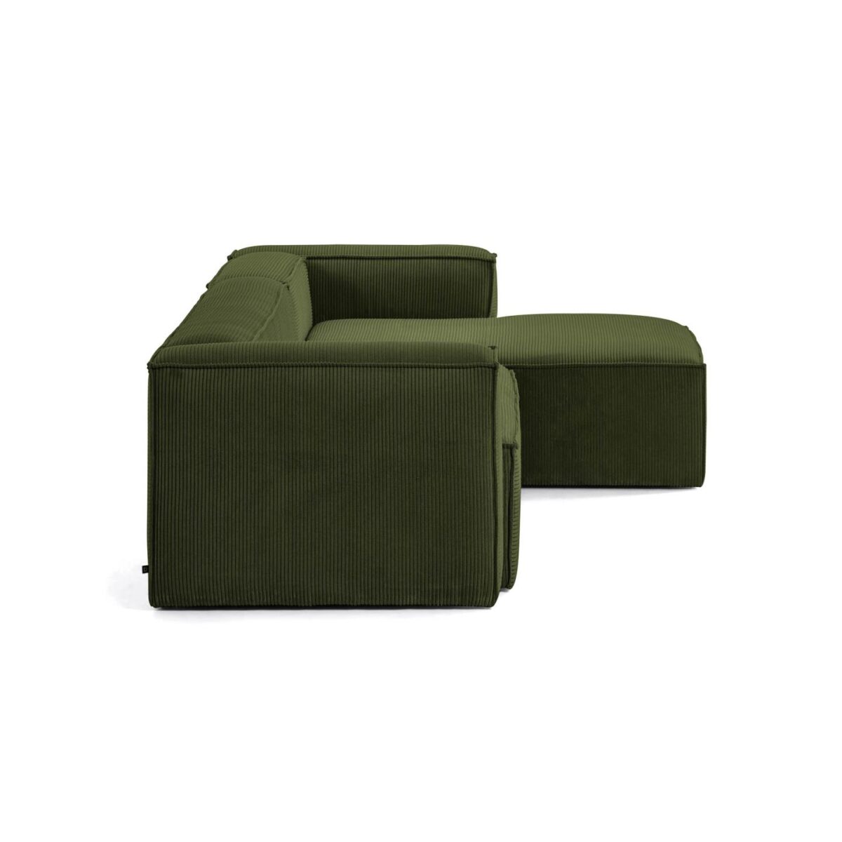 Kave Home Blok 3-zitsbank met dik groen ribfluweel en chaise longue rechts 300 cm FSC Mix Credit - Afbeelding 7