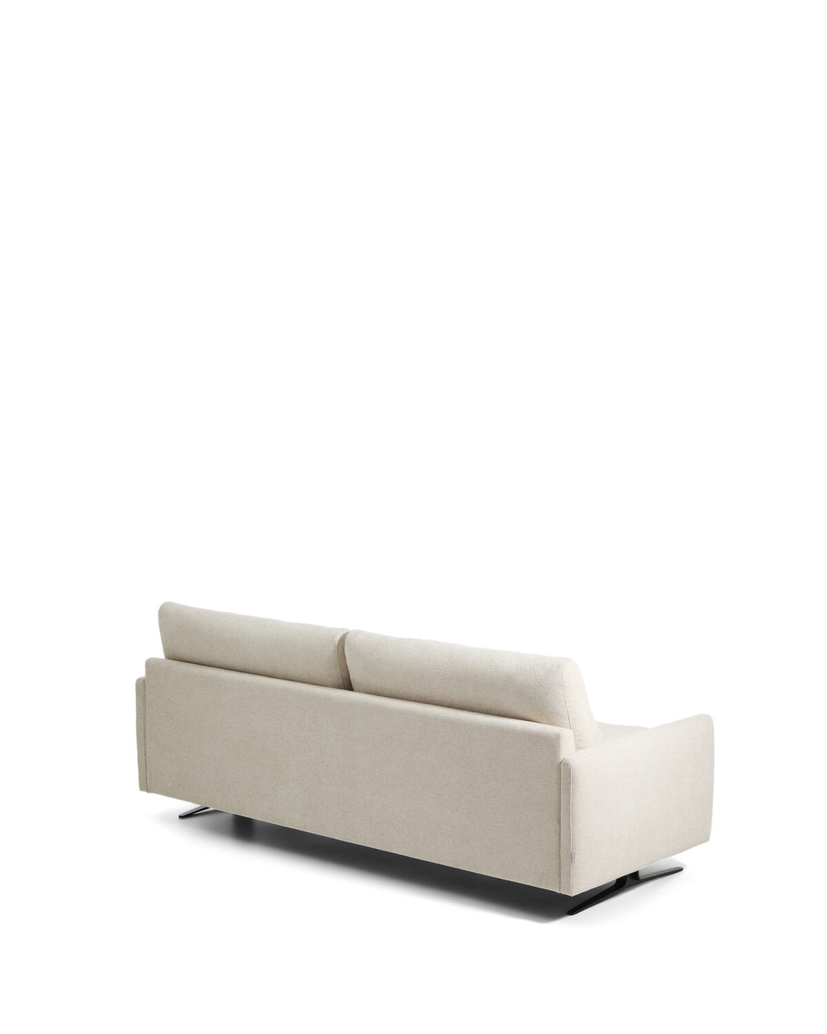 Kave Home Veliro 2-zitsbank in beige chenille met stalen poten in zwarte afwerking 210 cm FSC Mix Credit - Afbeelding 7