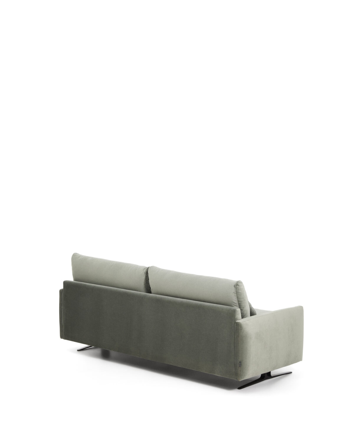 Kave Home Veliro 2-zitsbank in groen fluweel met stalen poten zwart afgewerkt 210 cm FSC Mix Credit - Afbeelding 7