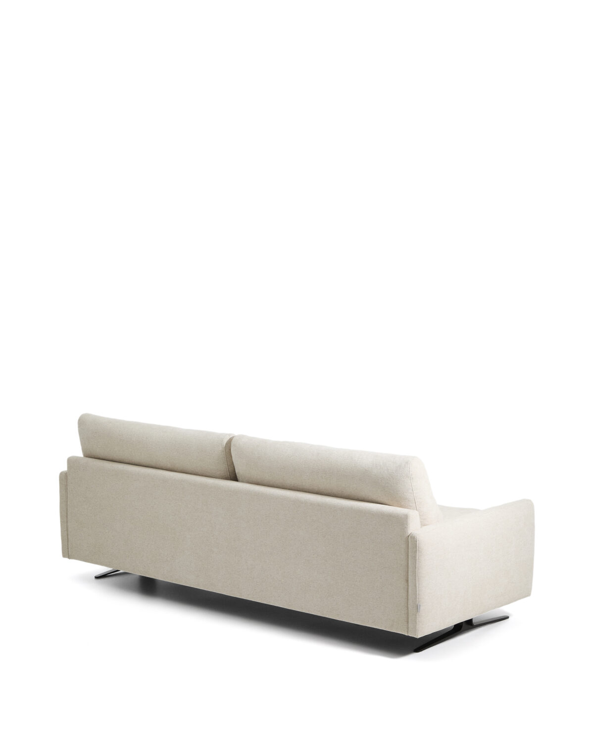 Kave Home Veliro 3-zitsbank in beige chenille met stalen poten in zwart 240 cm FSC Mix Credit - Afbeelding 8