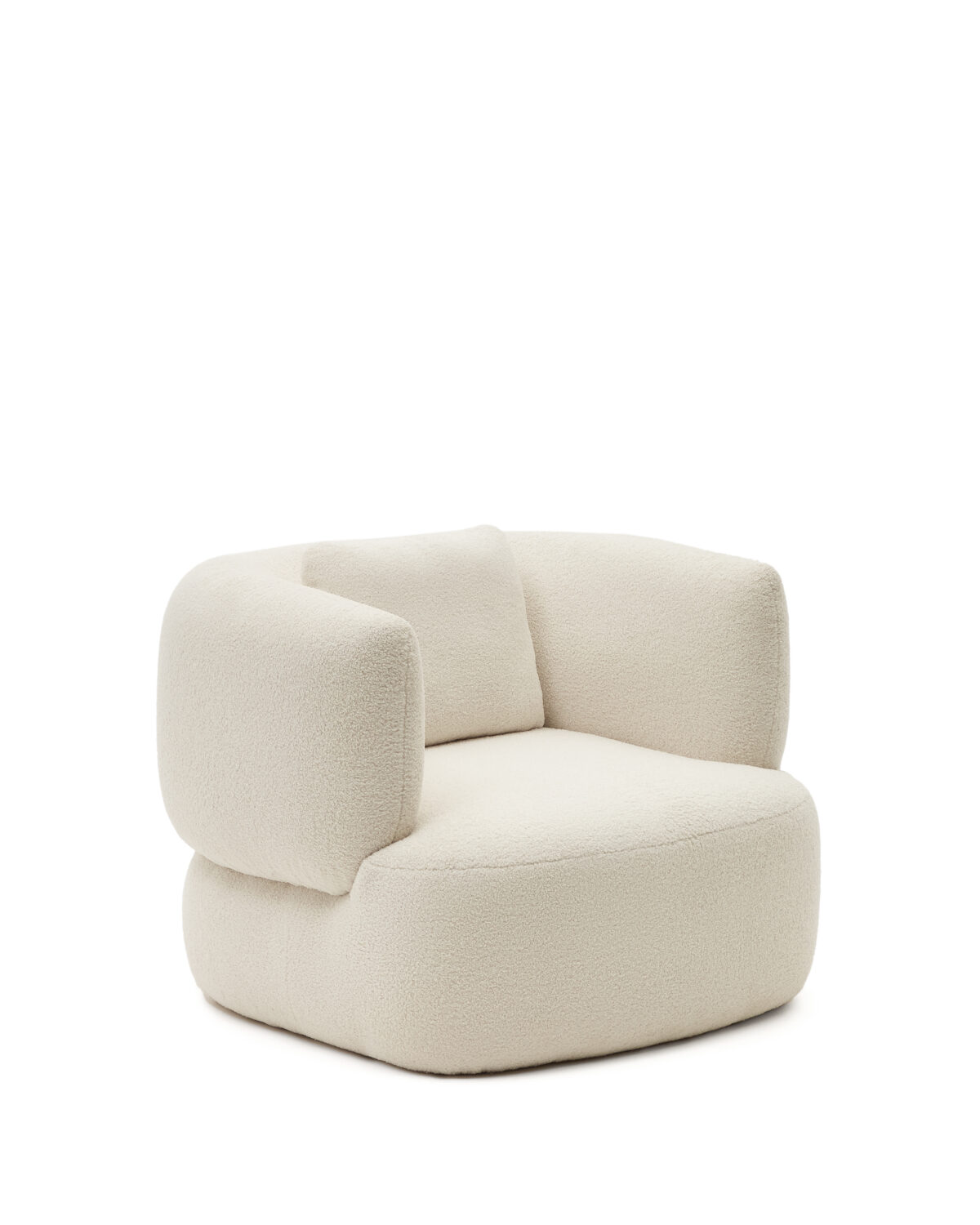 Kave Home Martina draaistoel met kussen in ecru bouclé FSC Mix Credit - Afbeelding 6