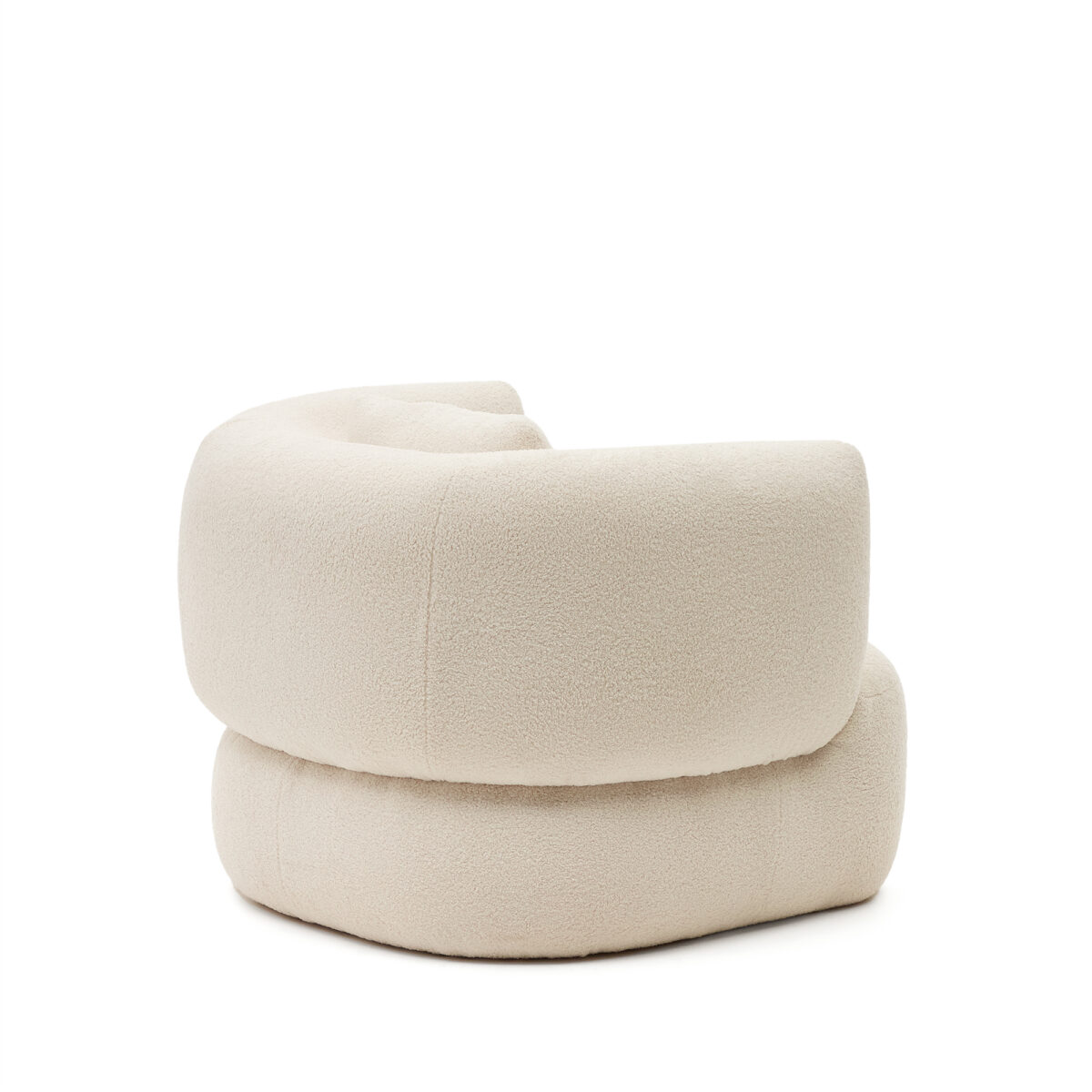 Kave Home Martina draaistoel met kussen in ecru bouclé FSC Mix Credit - Afbeelding 11