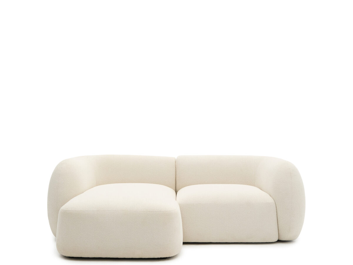 Kave Home Martina modulaire 2-zitsbank in ecru chenille met chaise longue links 230 cm