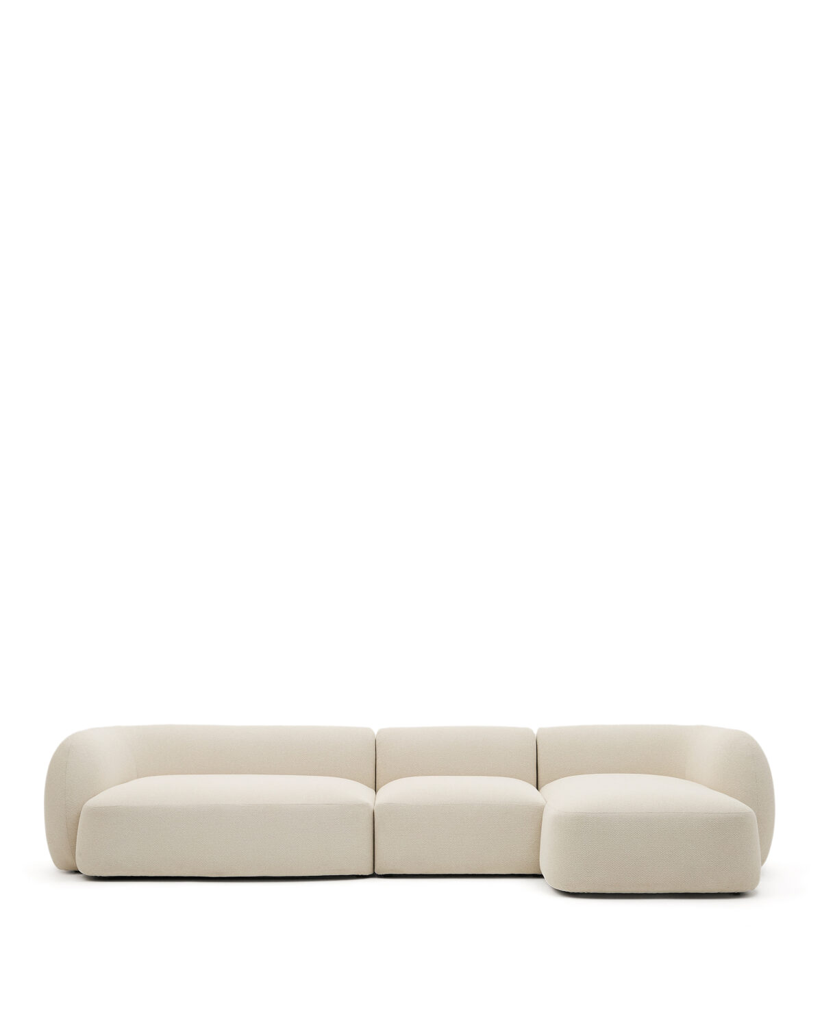 Kave Home Martina modulaire 4-zitsbank in ecru chenille met chaise longue rechts 377 cm - Afbeelding 3