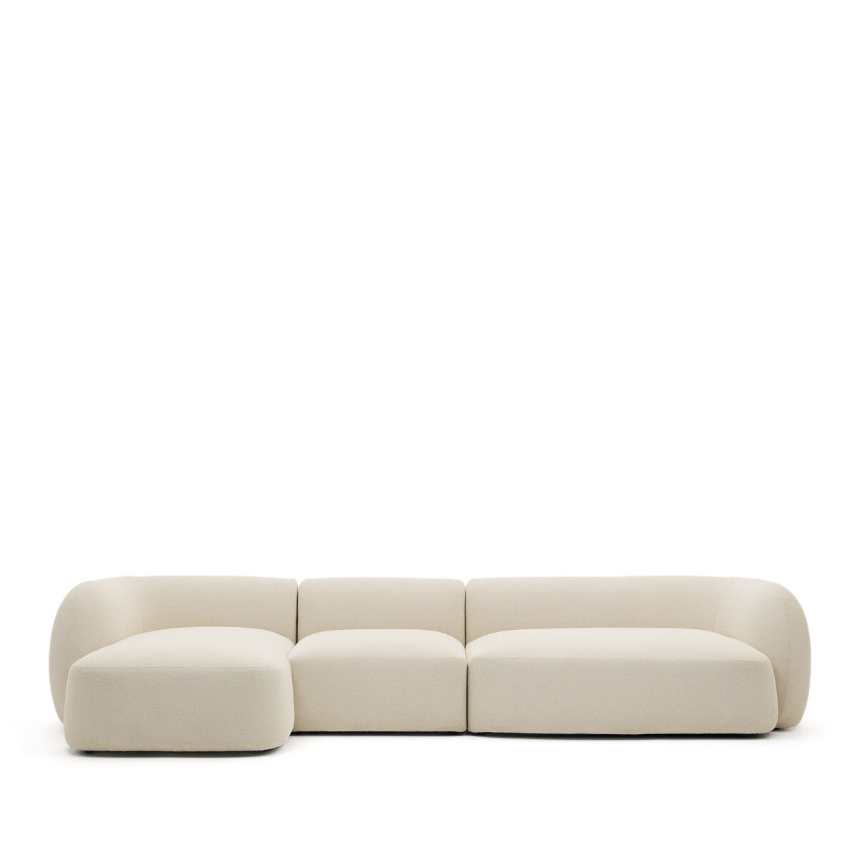 Kave Home Martina modulaire 4-zitsbank in ecru chenille met chaise longue links 377 cm - Afbeelding 3