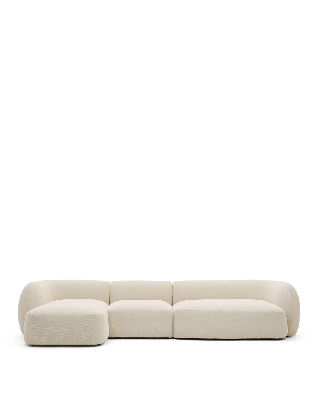 Kave Home Martina modulaire 4-zitsbank in ecru chenille met chaise longue links 377 cm - Afbeelding 4