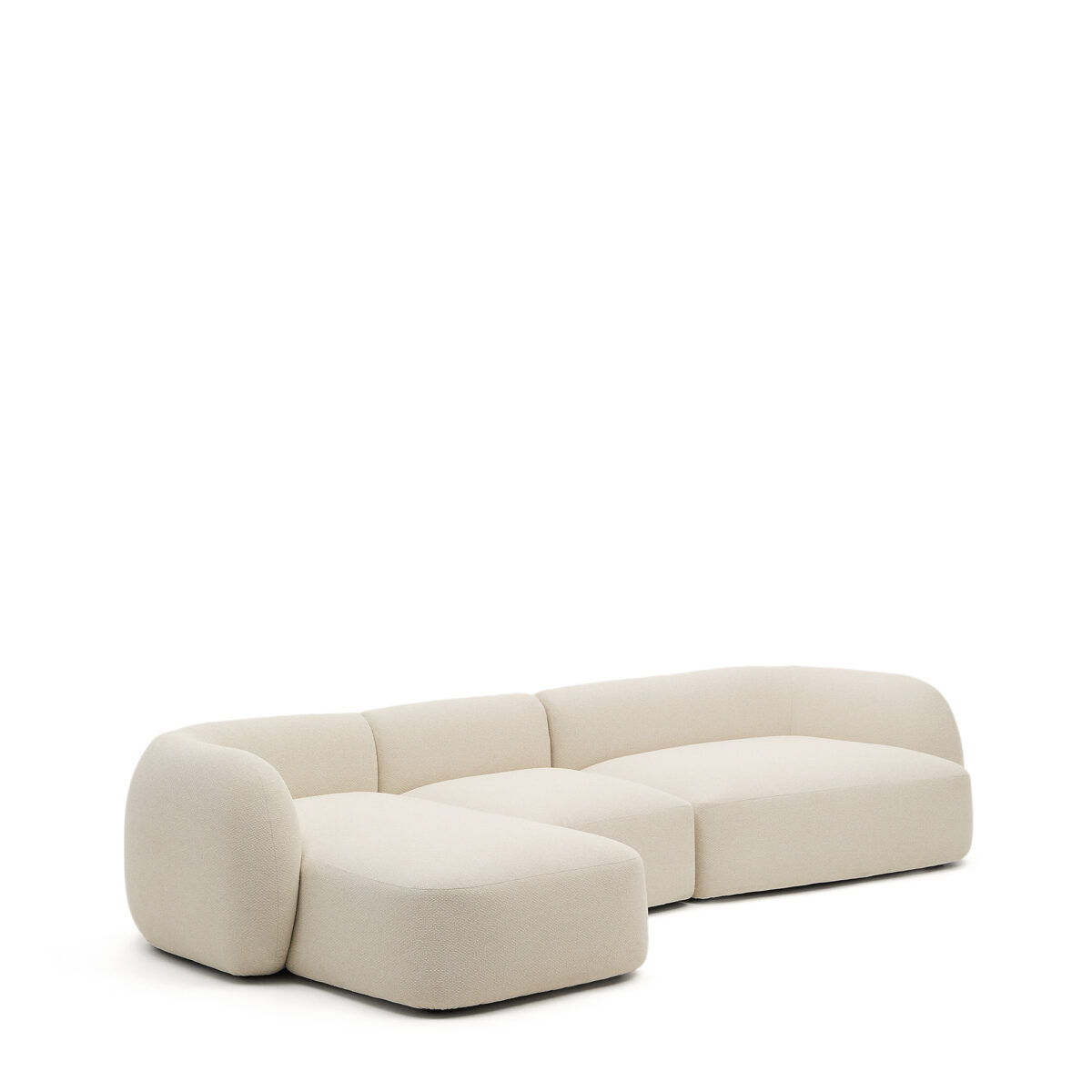 Kave Home Martina modulaire 4-zitsbank in ecru chenille met chaise longue links 377 cm - Afbeelding 7