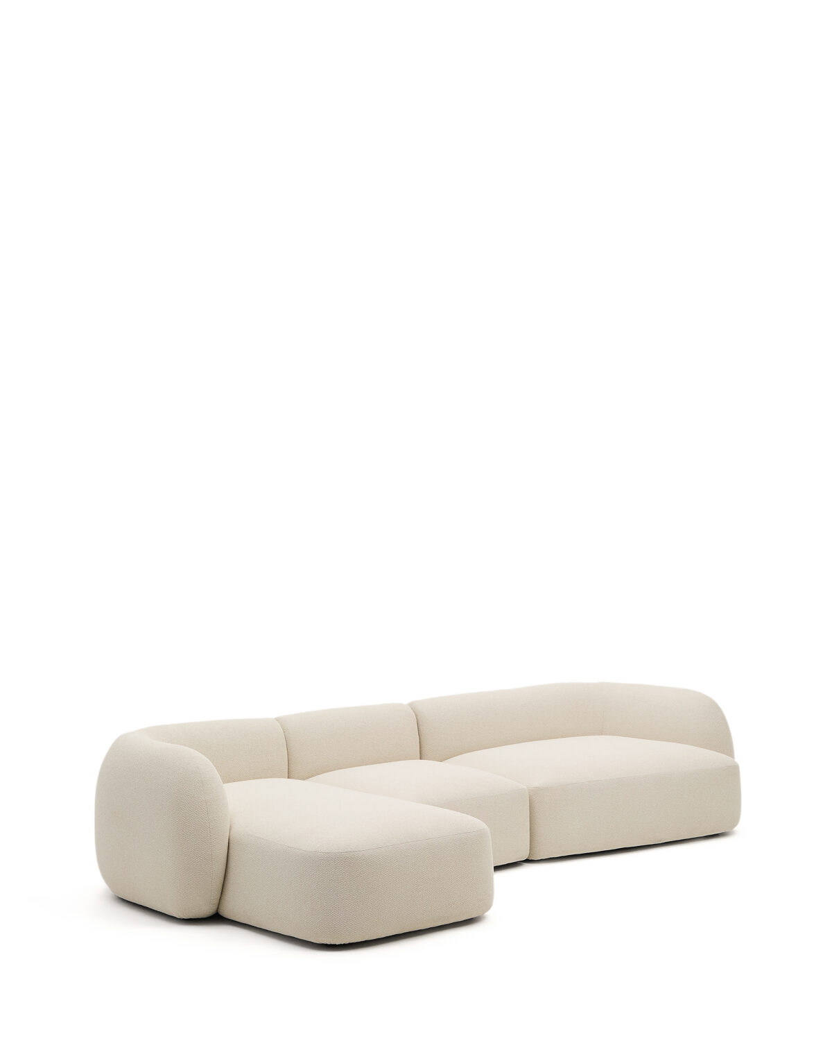 Kave Home Martina modulaire 4-zitsbank in ecru chenille met chaise longue links 377 cm - Afbeelding 8