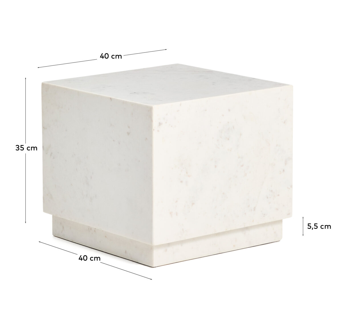 Kave Home Sorein witte bijzettafel van marmer 40 x 40 cm - Afbeelding 5
