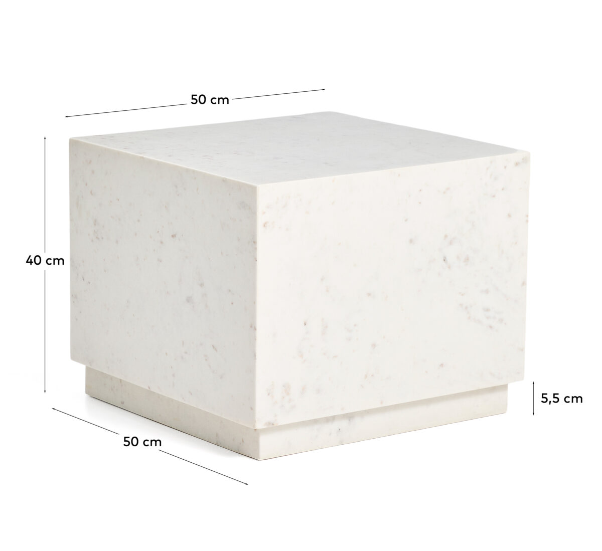 Kave Home Sorein witte bijzettafel van marmer 50 x 50 cm - Afbeelding 5