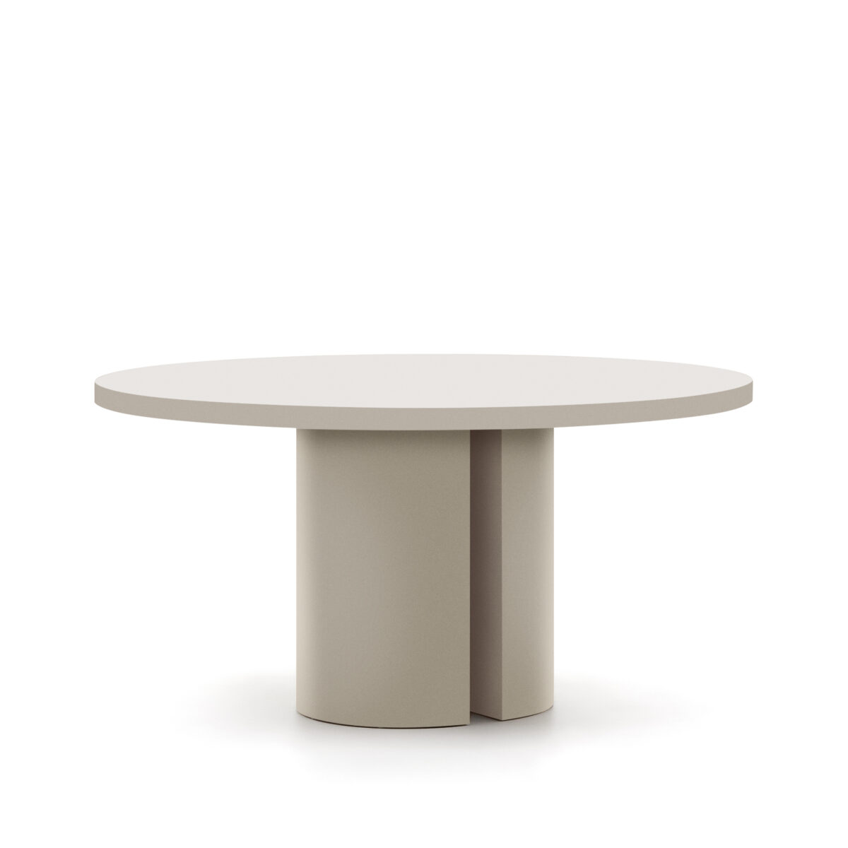 Kave Home Nealy ronde tafel in gelakt MDF in ruwe afwerking Ø 150 cm - Afbeelding 4