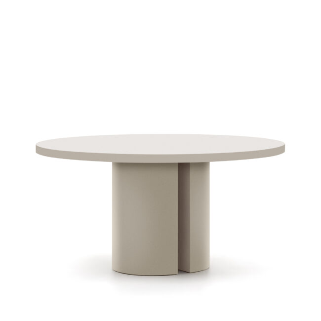 Kave Home Nealy ronde tafel in gelakt MDF in ruwe afwerking Ø 150 cm