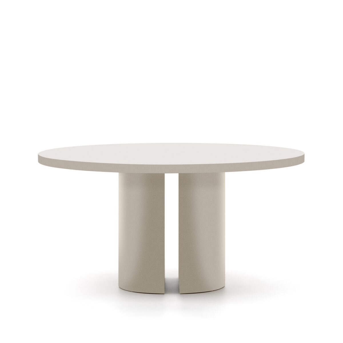 Kave Home Nealy ronde tafel in gelakt MDF in ruwe afwerking Ø 150 cm - Afbeelding 5