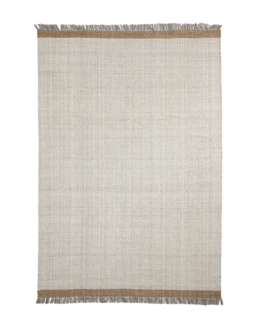 Kave Home Brina beige wollen tapijt in visgraat-jacquardmotief 300 x 200 cm
