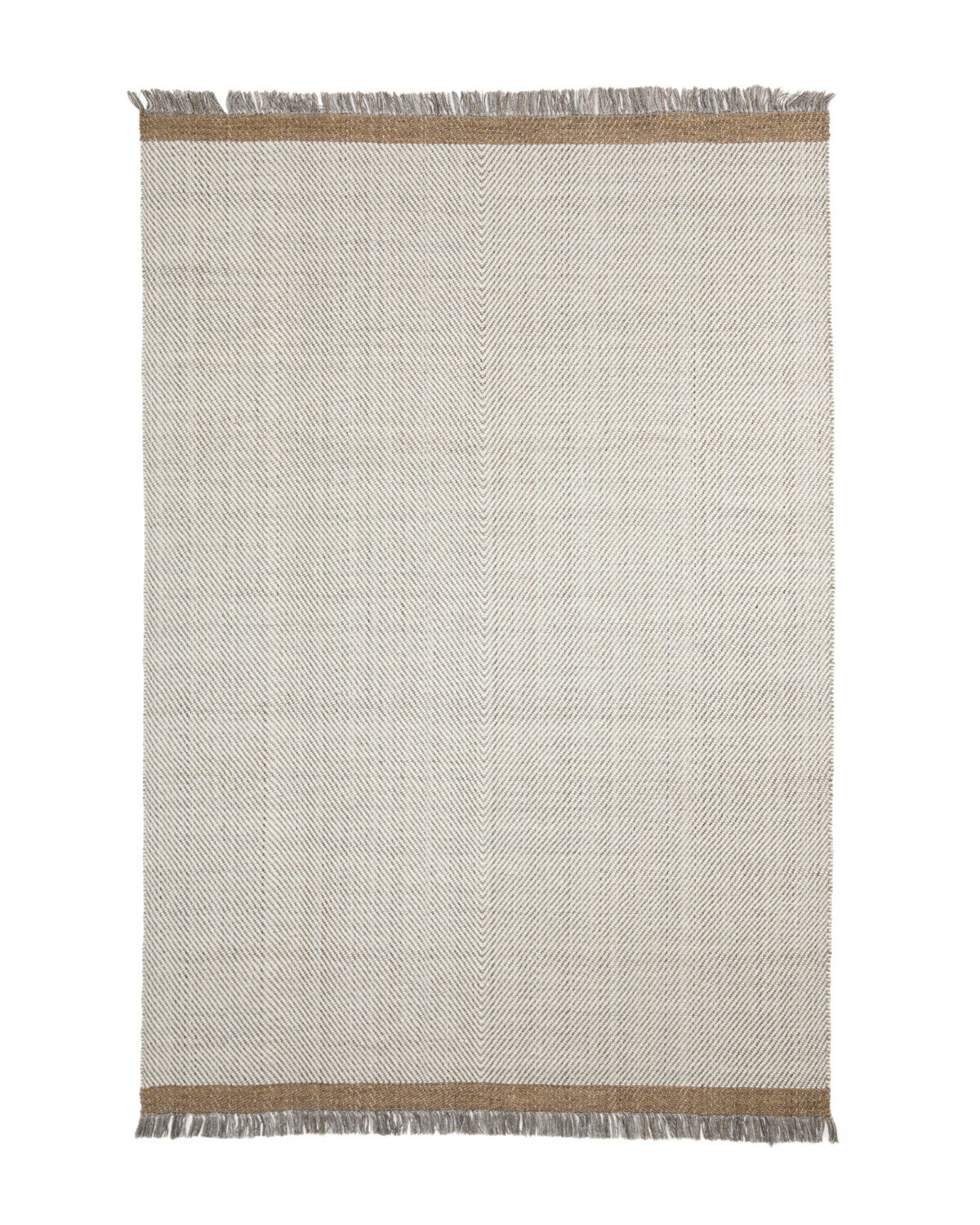 Kave Home Brina beige wollen tapijt in visgraat-jacquardmotief 300 x 200 cm