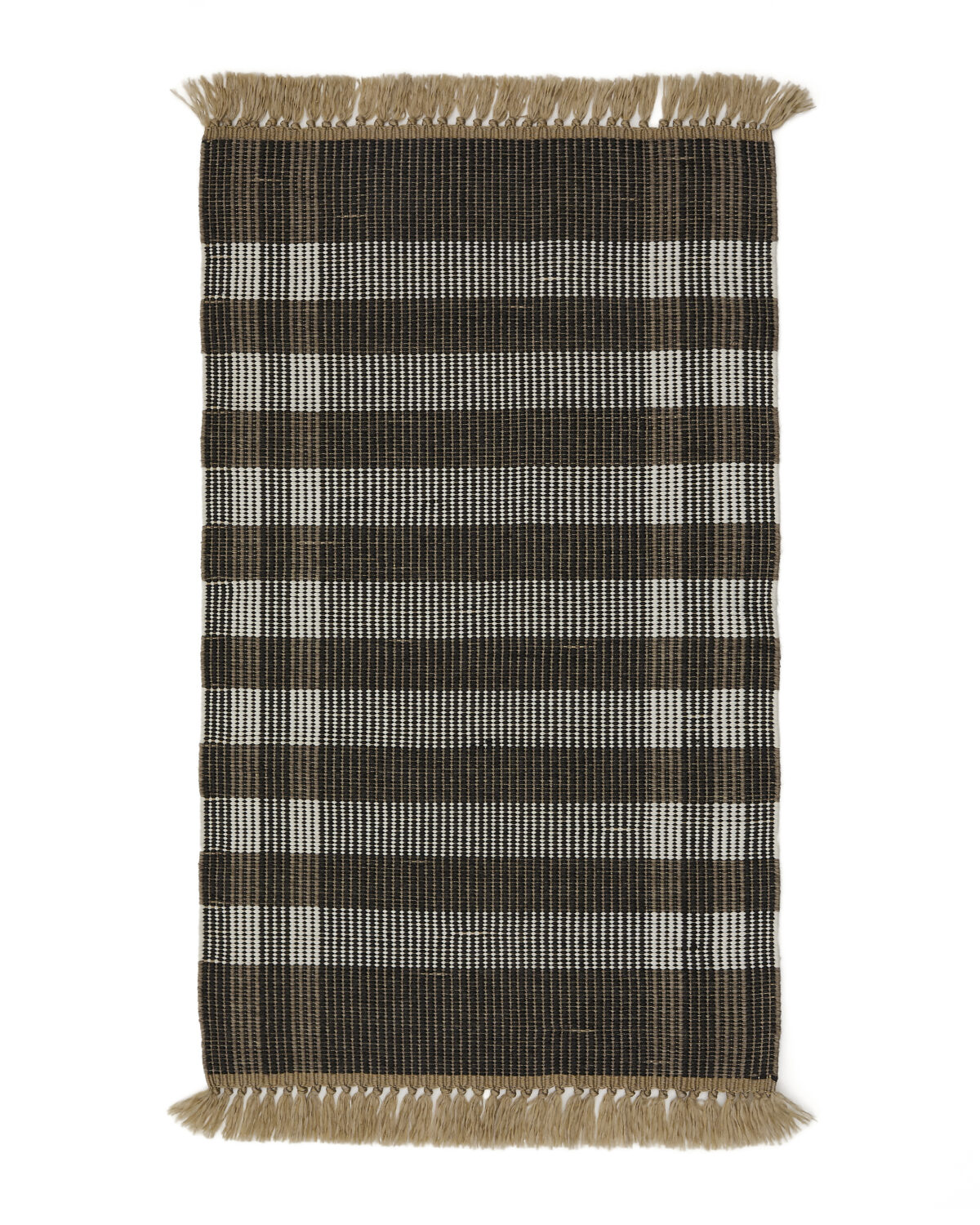 Kave Home Vloerkleed Barani van synthetische vezels bruin en zwart 60 x 90 cm