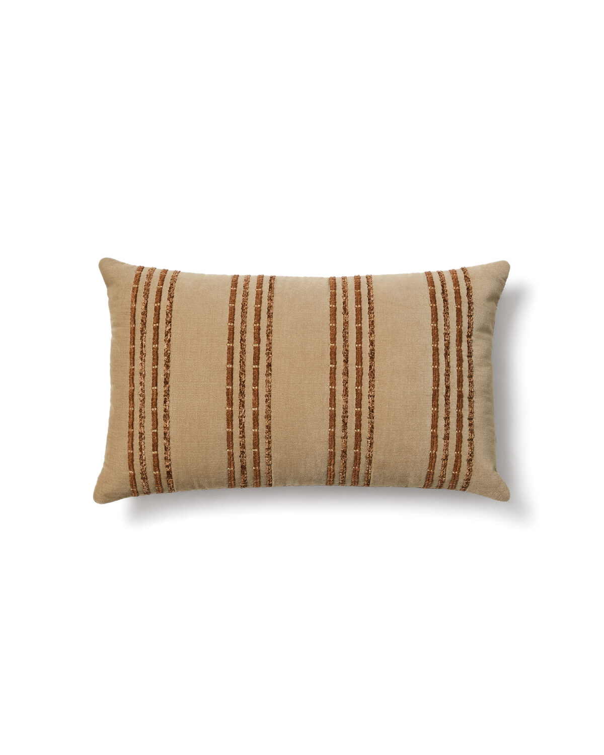 Kave Home Kussenhoes Amela van fluweel met beige geborduurde streep 50 x 30 cm