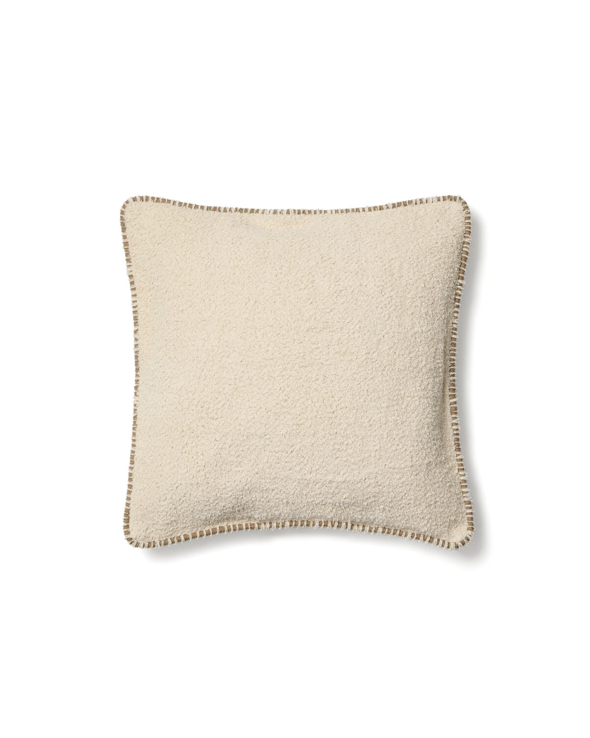 Kave Home Enari kussenhoes van katoen in beige en contrasterende bruine bies 50 x 50 cm - Afbeelding 4