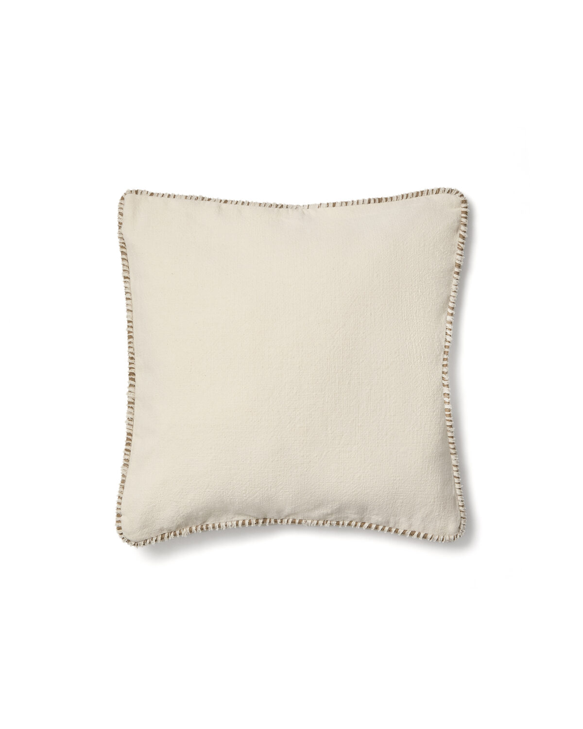 Kave Home Enari kussenhoes van katoen in beige en contrasterende bruine bies 50 x 50 cm - Afbeelding 5