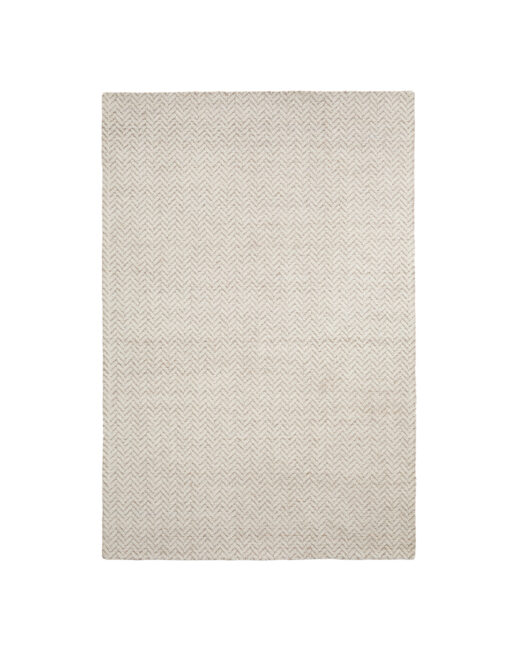 Kave Home Calira beige wollen tapijt in gevlochten jacquardmotief 230 x 160 cm