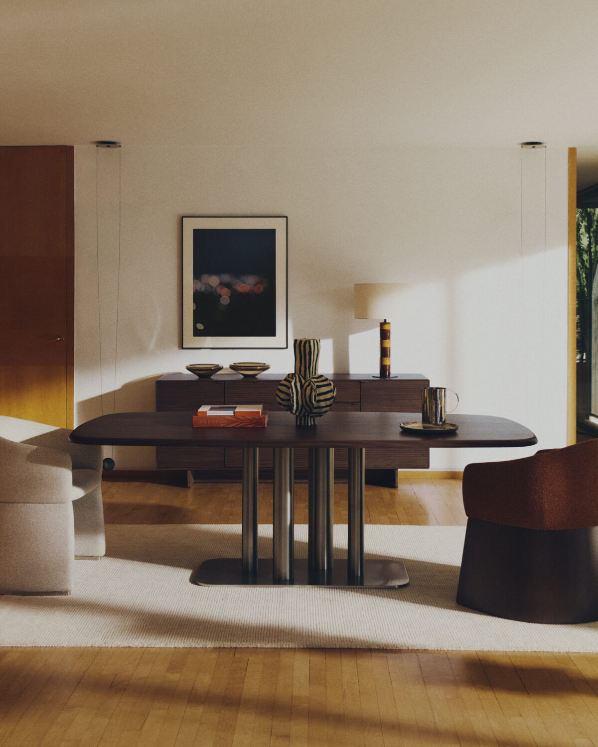 Kave Home Zavira kunstwerk met foto van lichten van Barcelona 80 x 100 cm - Afbeelding 5