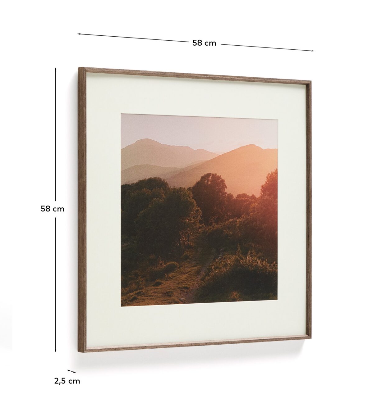 Kave Home Zavira landschapsfoto van La Garrotxa 58 x 58 cm - Afbeelding 10