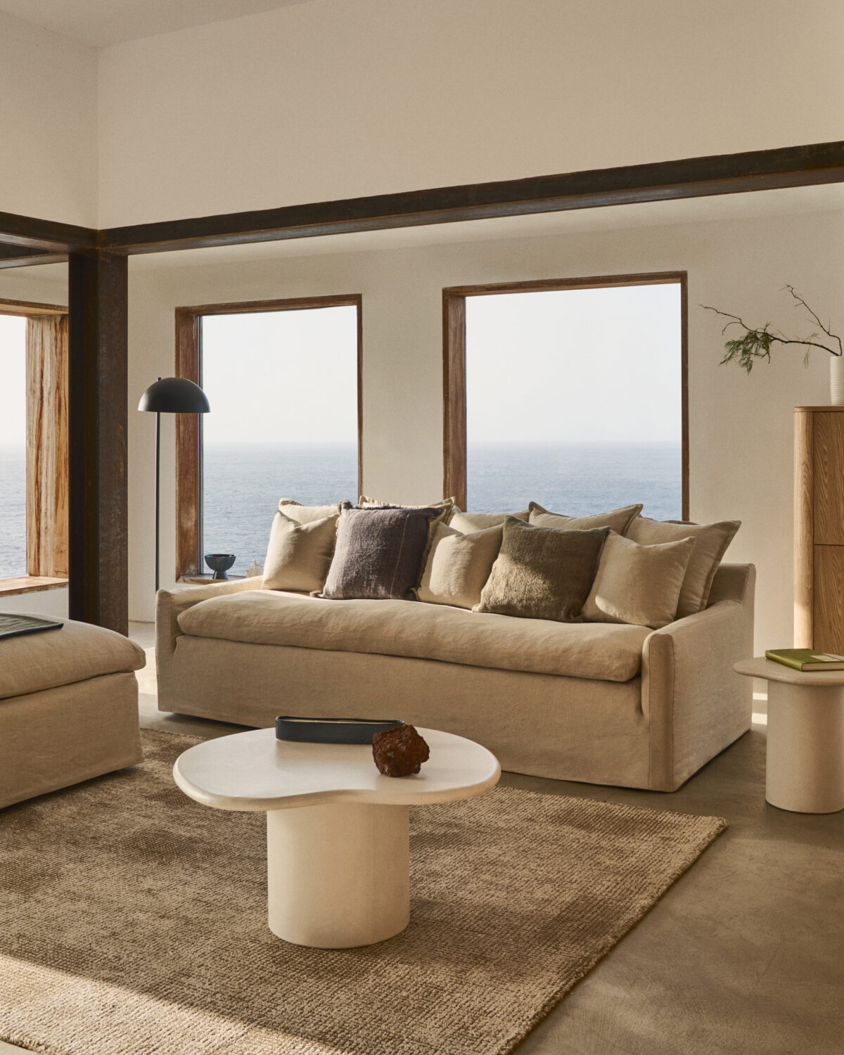 Kave Home Salontafel Macarella van wit cement 83 x 77 cm - Afbeelding 4