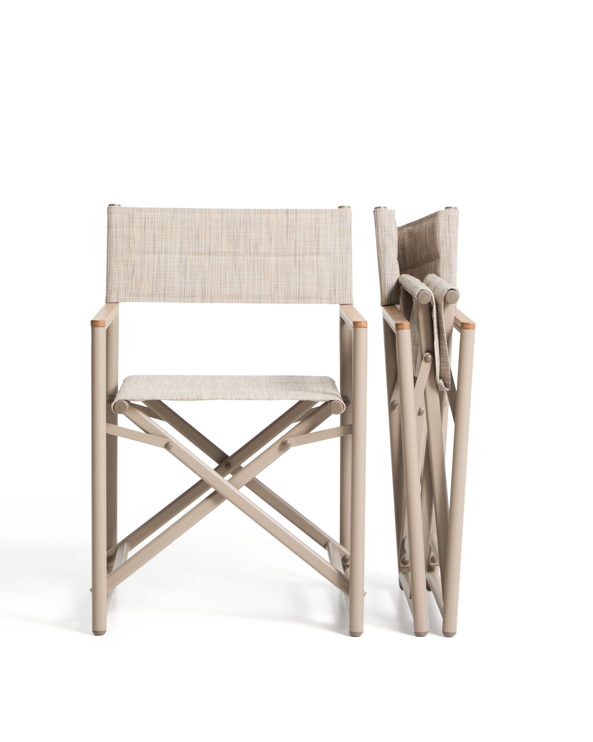 Kave Home Tisno klapstoel voor buiten in taupe aluminium en taupe texteline - Afbeelding 8