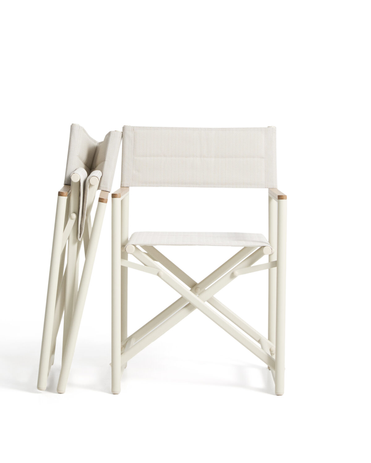 Kave Home Tisno klapstoel voor buiten in ecru aluminium en ecru texteline - Afbeelding 8