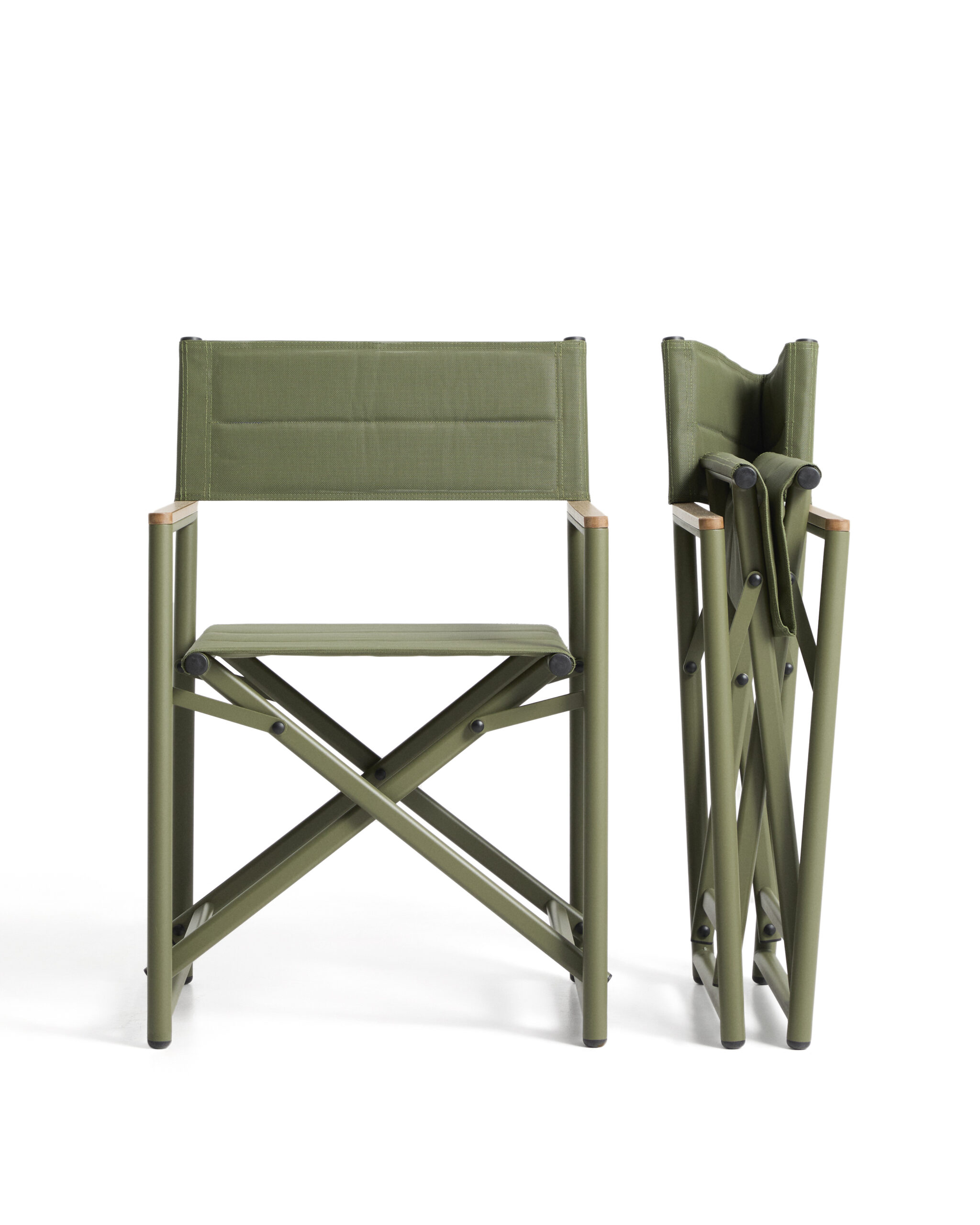 Kave Home Tisno klapstoel voor buiten in groen aluminium en groene texteline - Afbeelding 9