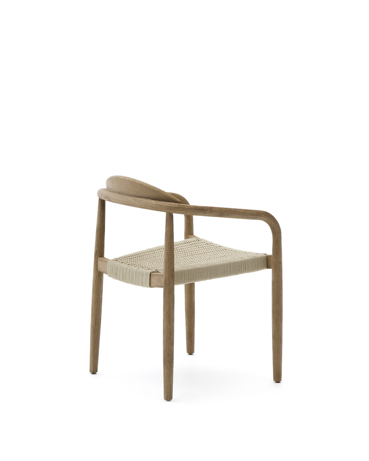 Kave Home Nina stapelbare stoel van massief acaciahout en ecru touw FSC 100% - Afbeelding 8
