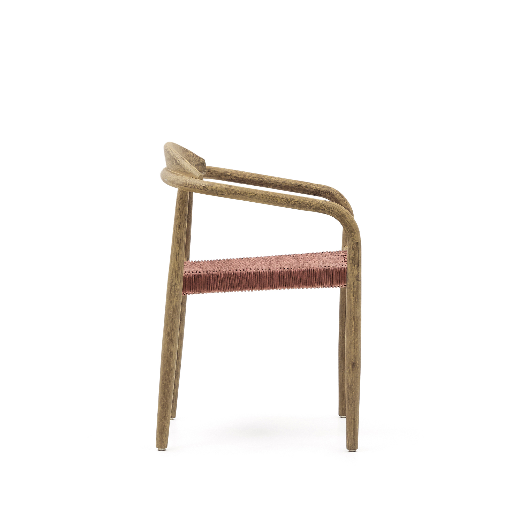 Kave Home Nina stapelbare stoel van massief acaciahout en terracotta touw FSC 100% - Afbeelding 7