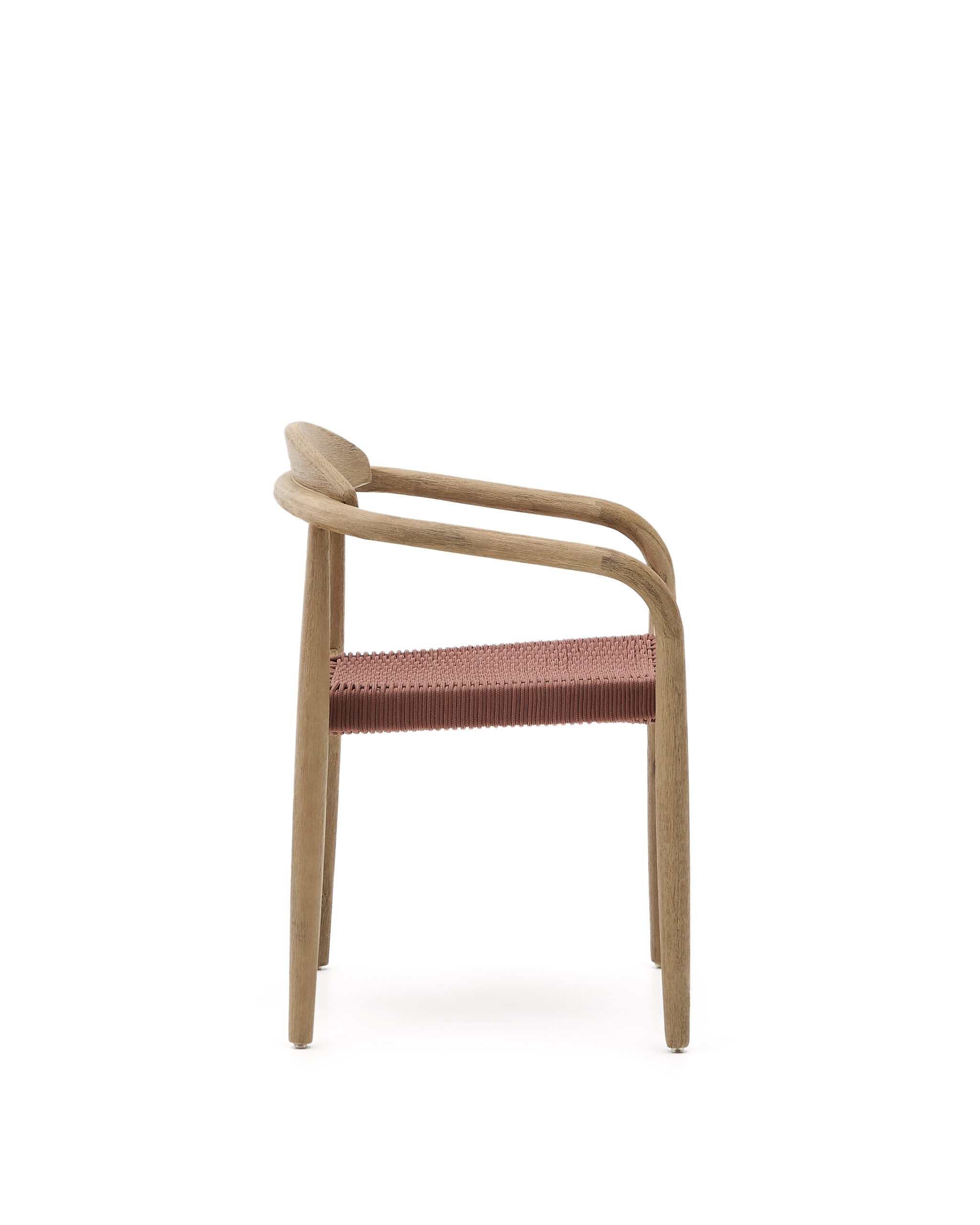 Kave Home Nina stapelbare stoel van massief acaciahout en terracotta touw FSC 100% - Afbeelding 8