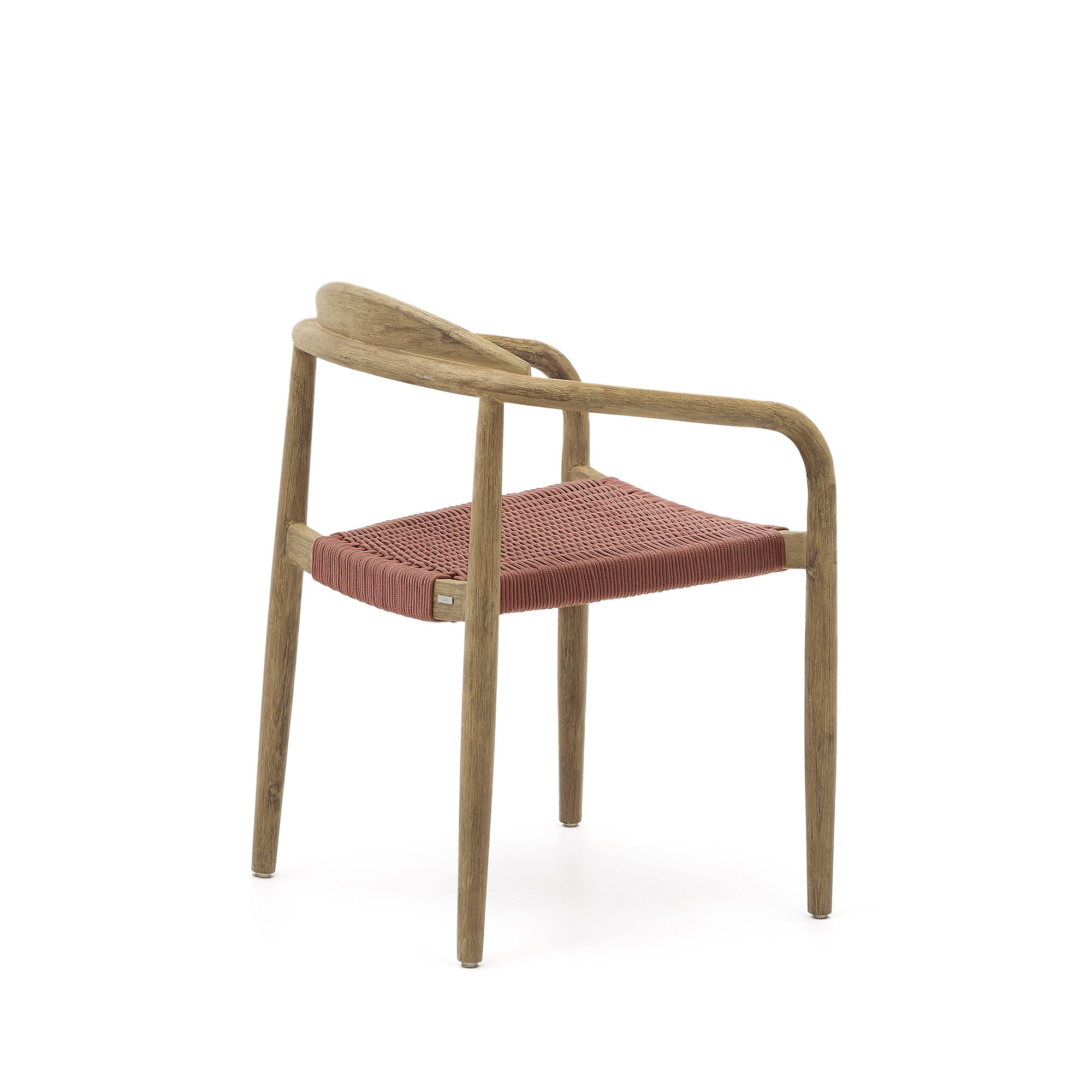 Kave Home Nina stapelbare stoel van massief acaciahout en terracotta touw FSC 100% - Afbeelding 9