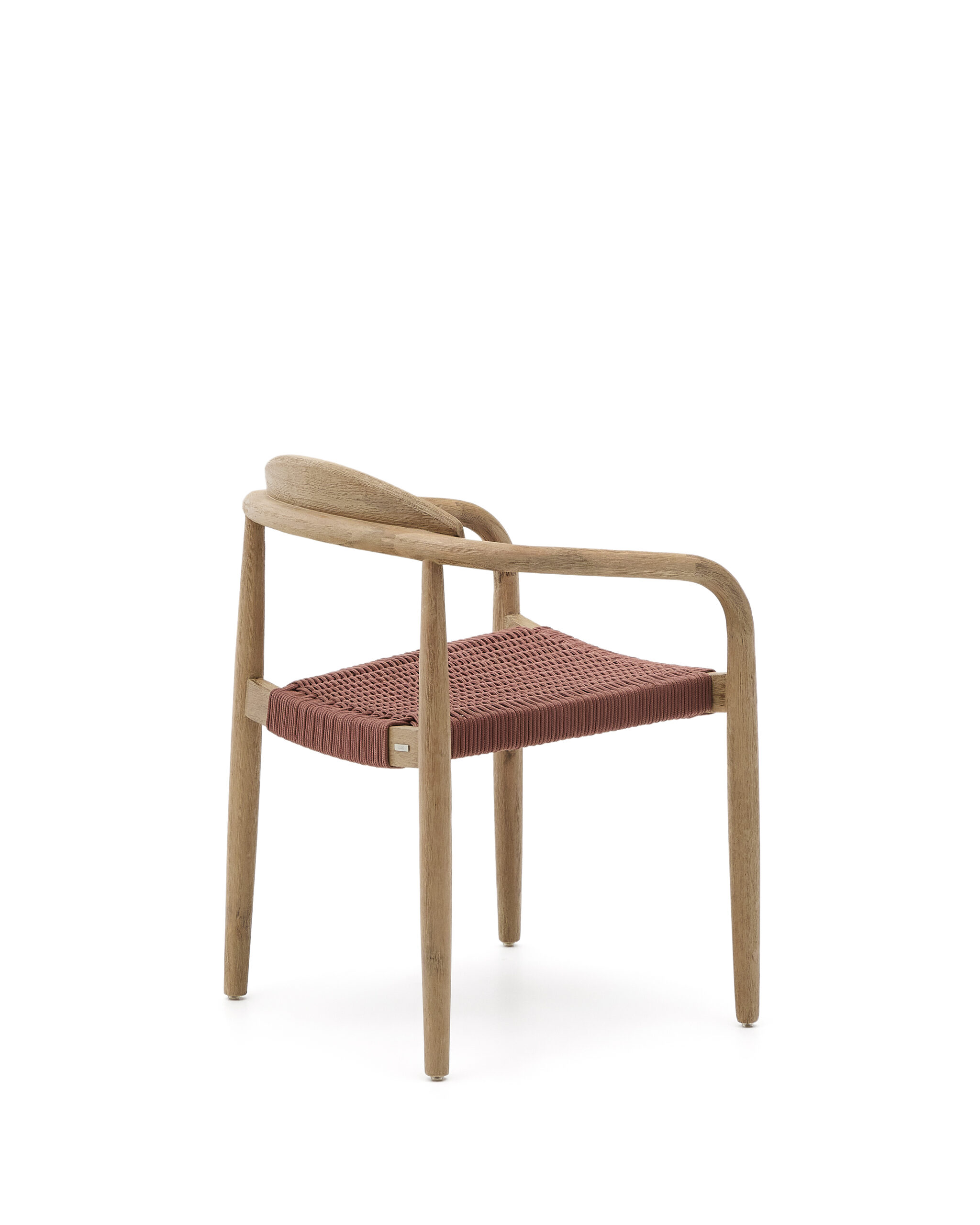 Kave Home Nina stapelbare stoel van massief acaciahout en terracotta touw FSC 100% - Afbeelding 10