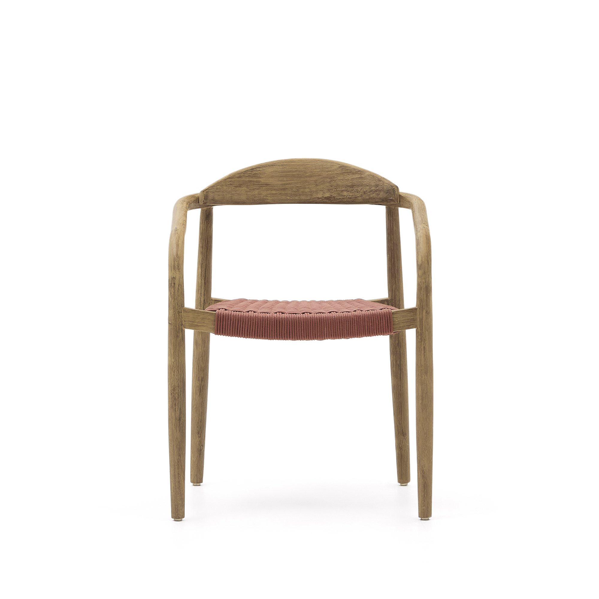 Kave Home Nina stapelbare stoel van massief acaciahout en terracotta touw FSC 100% - Afbeelding 11