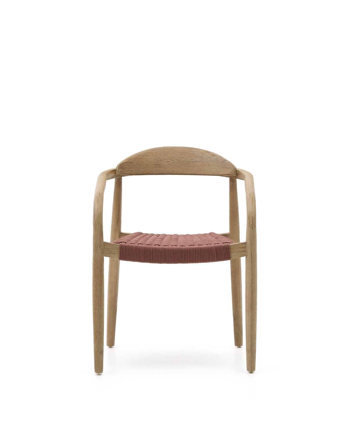 Kave Home Nina stapelbare stoel van massief acaciahout en terracotta touw FSC 100% - Afbeelding 12