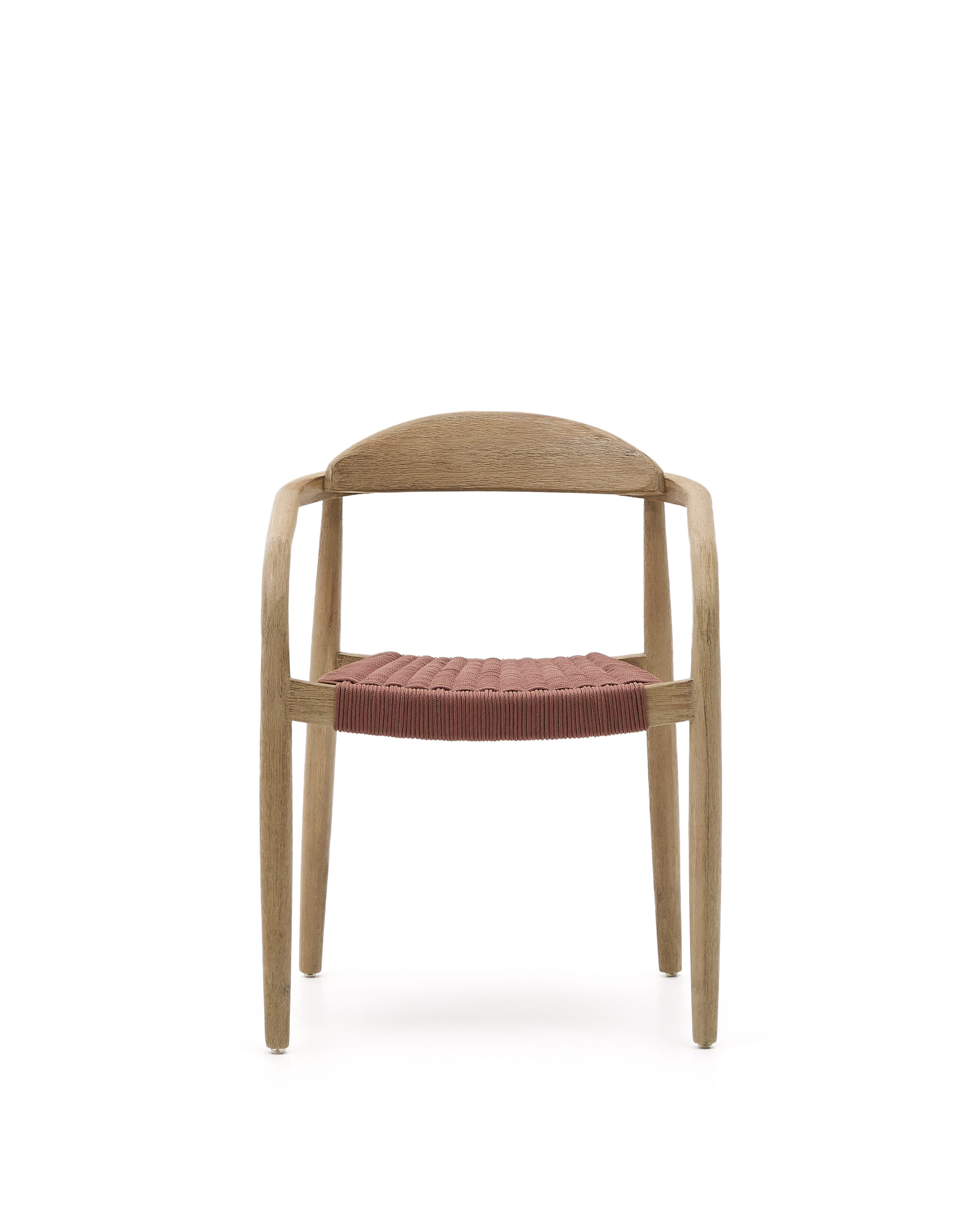 Kave Home Nina stapelbare stoel van massief acaciahout en terracotta touw FSC 100% - Afbeelding 12