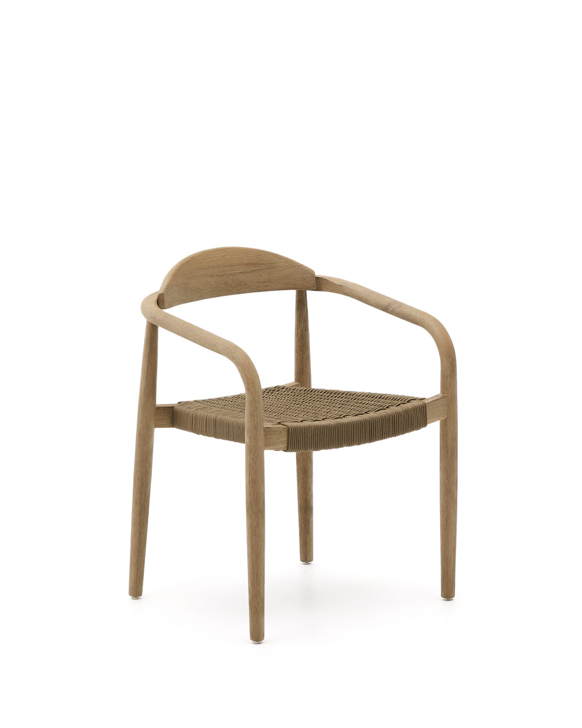 Kave Home Nina stapelbare stoel van massief acaciahout en beige touw FSC 100% - Afbeelding 6