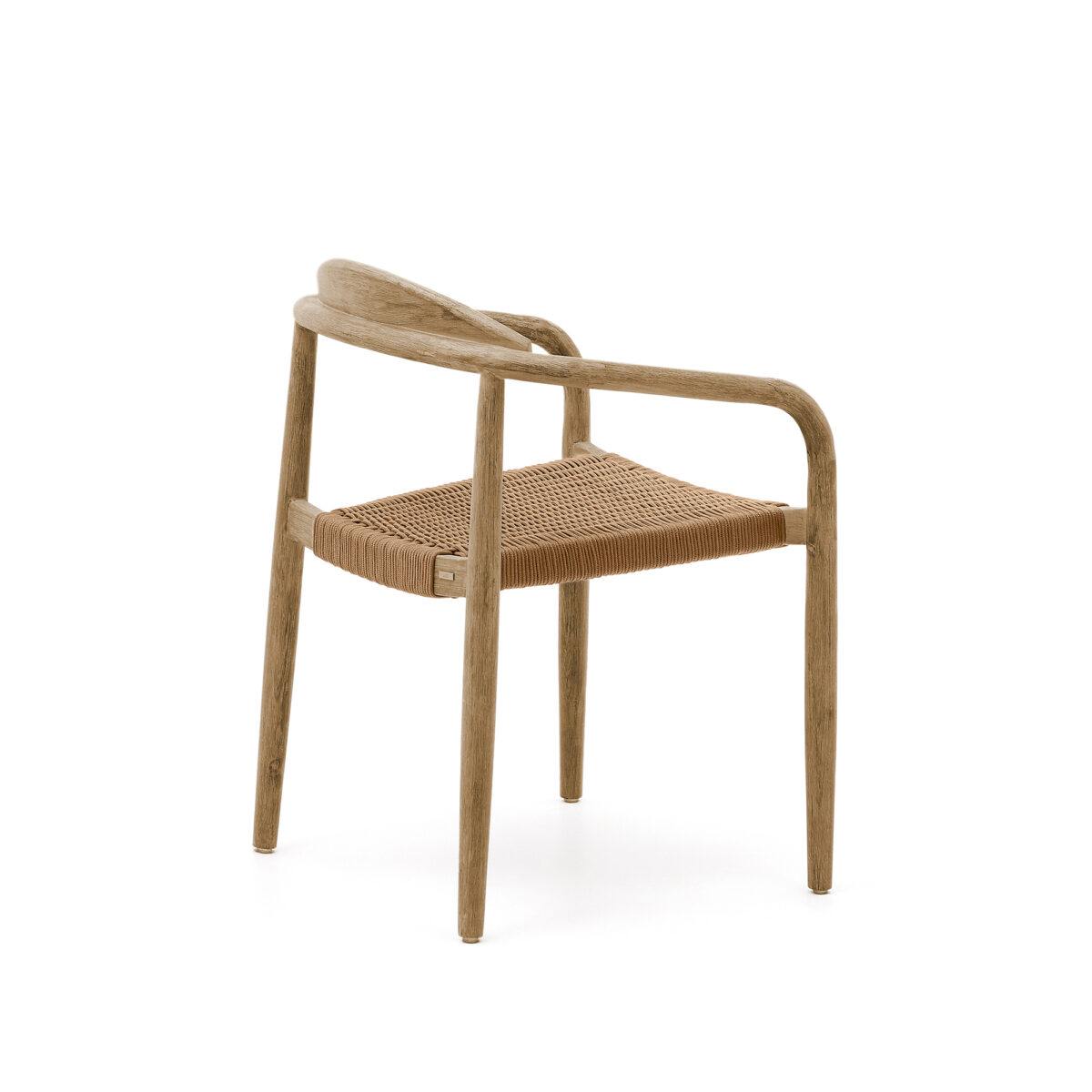 Kave Home Nina stapelbare stoel van massief acaciahout en beige touw FSC 100% - Afbeelding 9