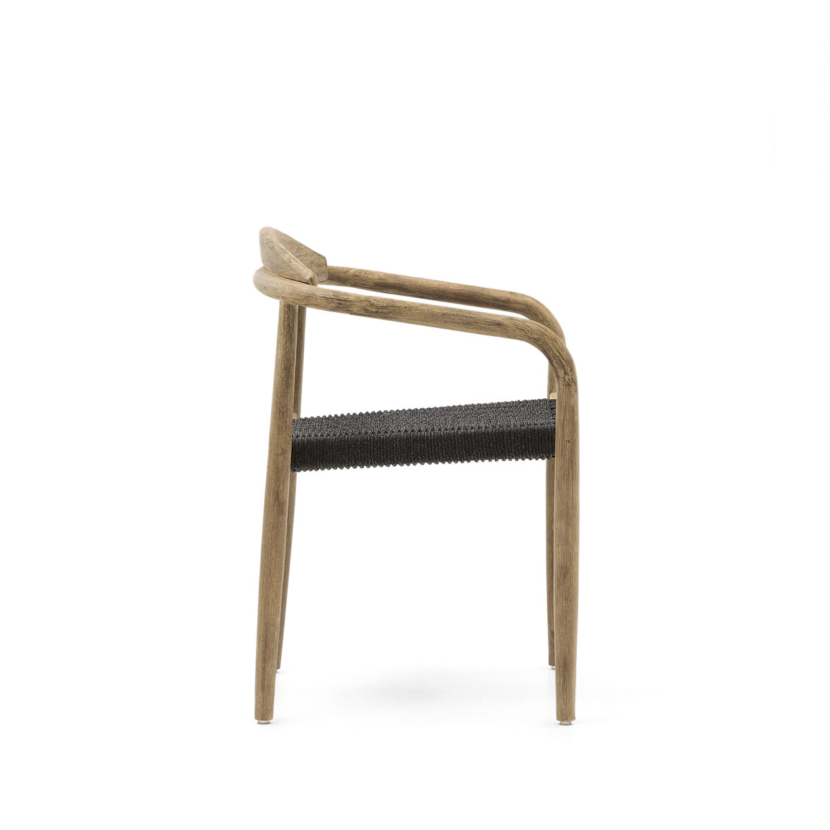 Kave Home Nina stapelbare stoel van massief acaciahout en zwart touw FSC 100% - Afbeelding 7
